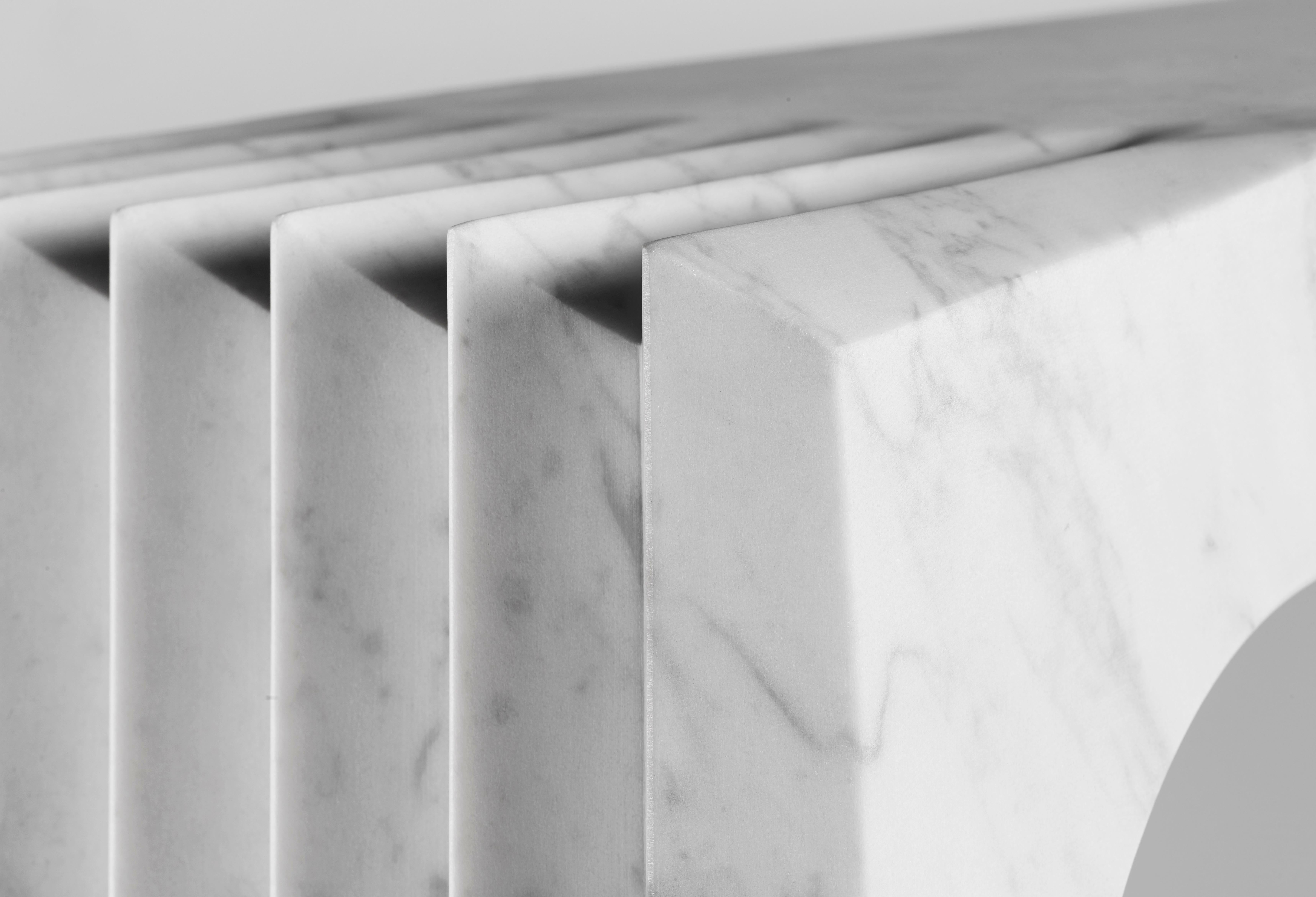 Other Carrara Marble Evoluzione Sculptural Console by Atelier Terrai For Sale