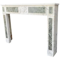Carrara Marble Fireplace and Green Seas, 18th Century