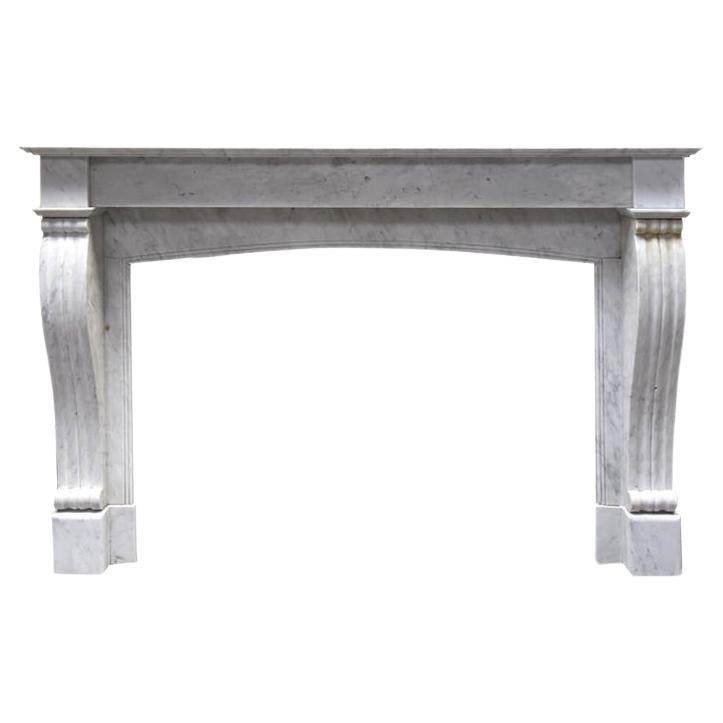 Carrara marble fireplace from the 19th Century For Sale
