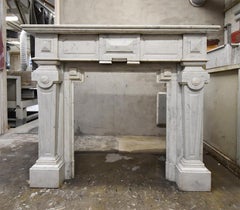 19. Jahrhundert Antike Carrara Marmor Kamin Mantel