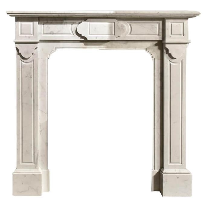 Carrara marble fireplace mantel 19th Century