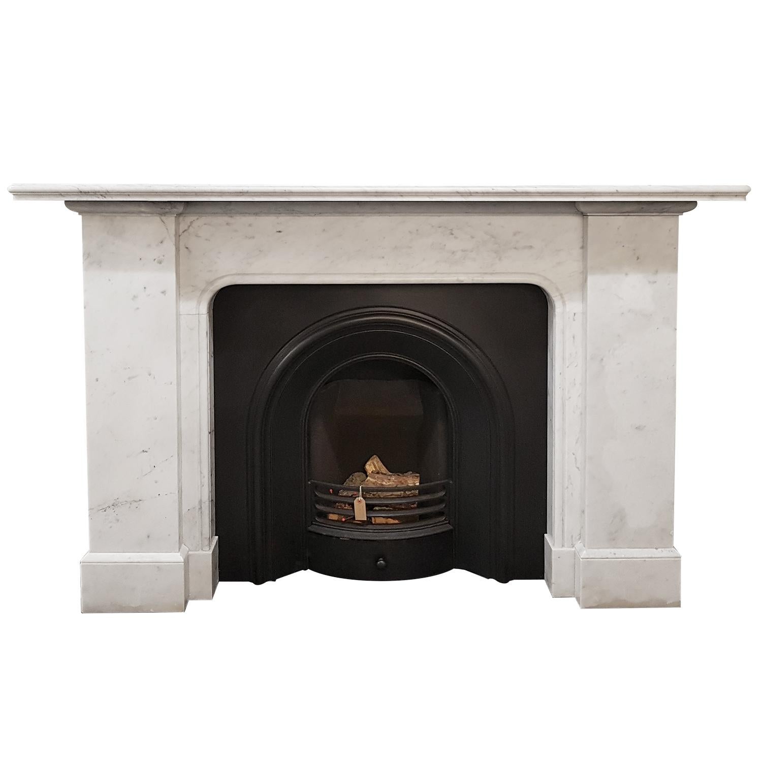Carrara Marble Fireplace Mantel For Sale