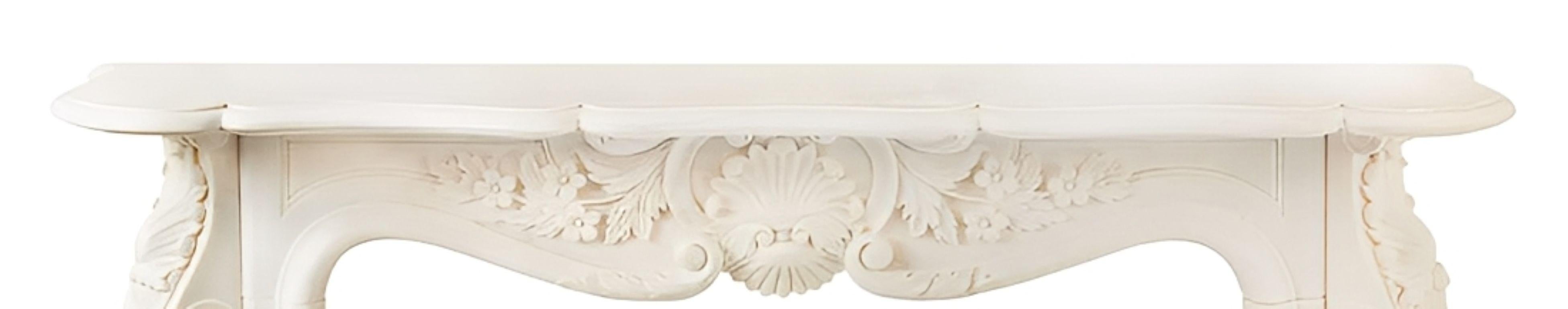 Repisa de chimenea de mármol de Carrara - Estilo rococó - Italia, Finales del siglo XIX. Italiano en venta