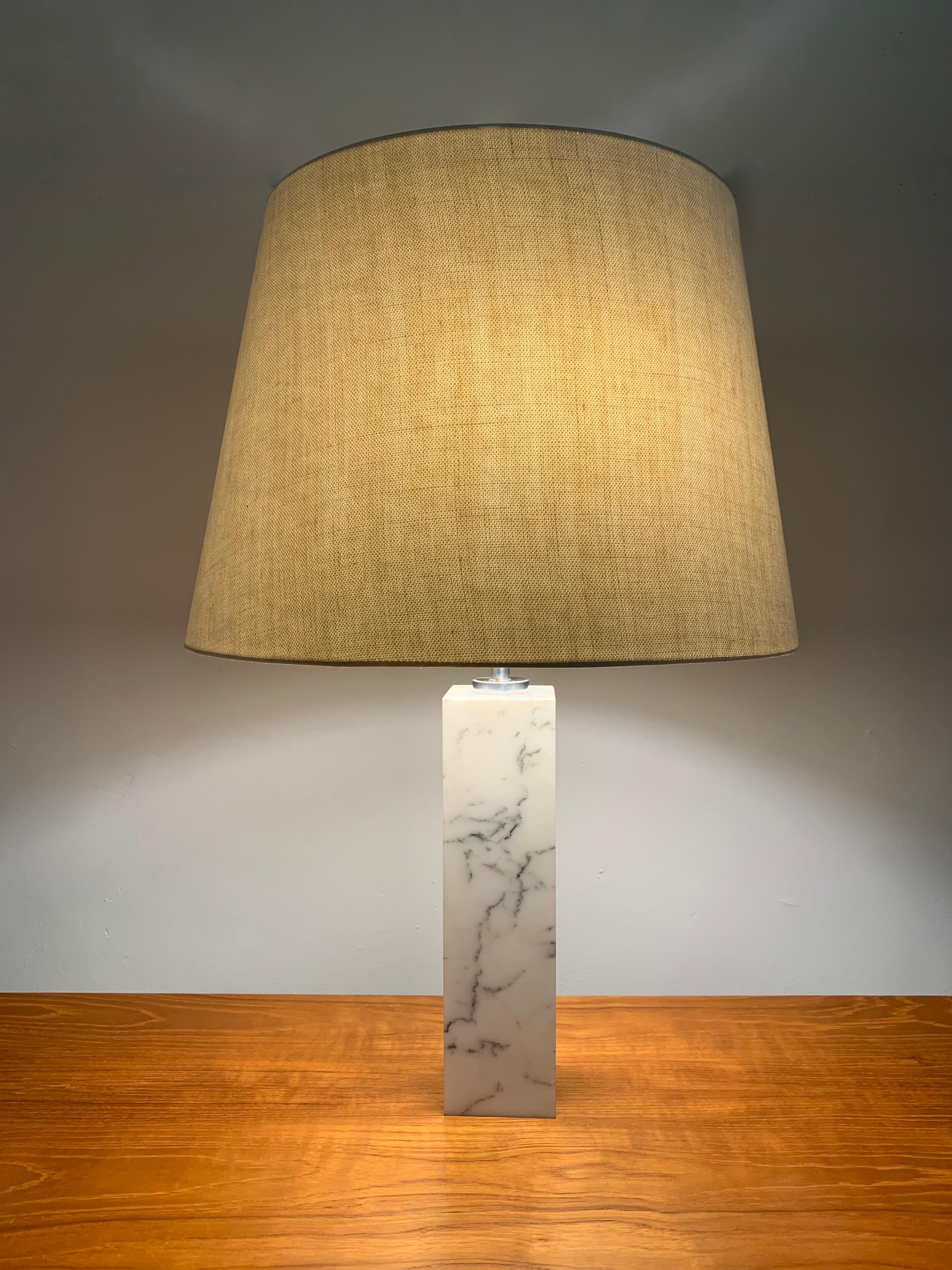 Florence Knoll-Tischlampe aus Carrara-Marmor, Modell 180 im Angebot 9