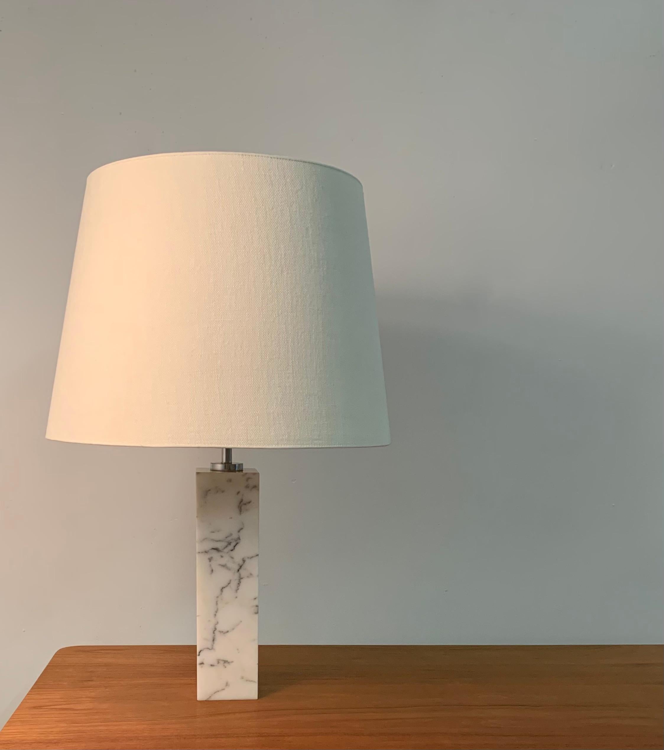 Mid-Century Modern Carrara Marble Florence Knoll Table Lamp Model 180 For Sale