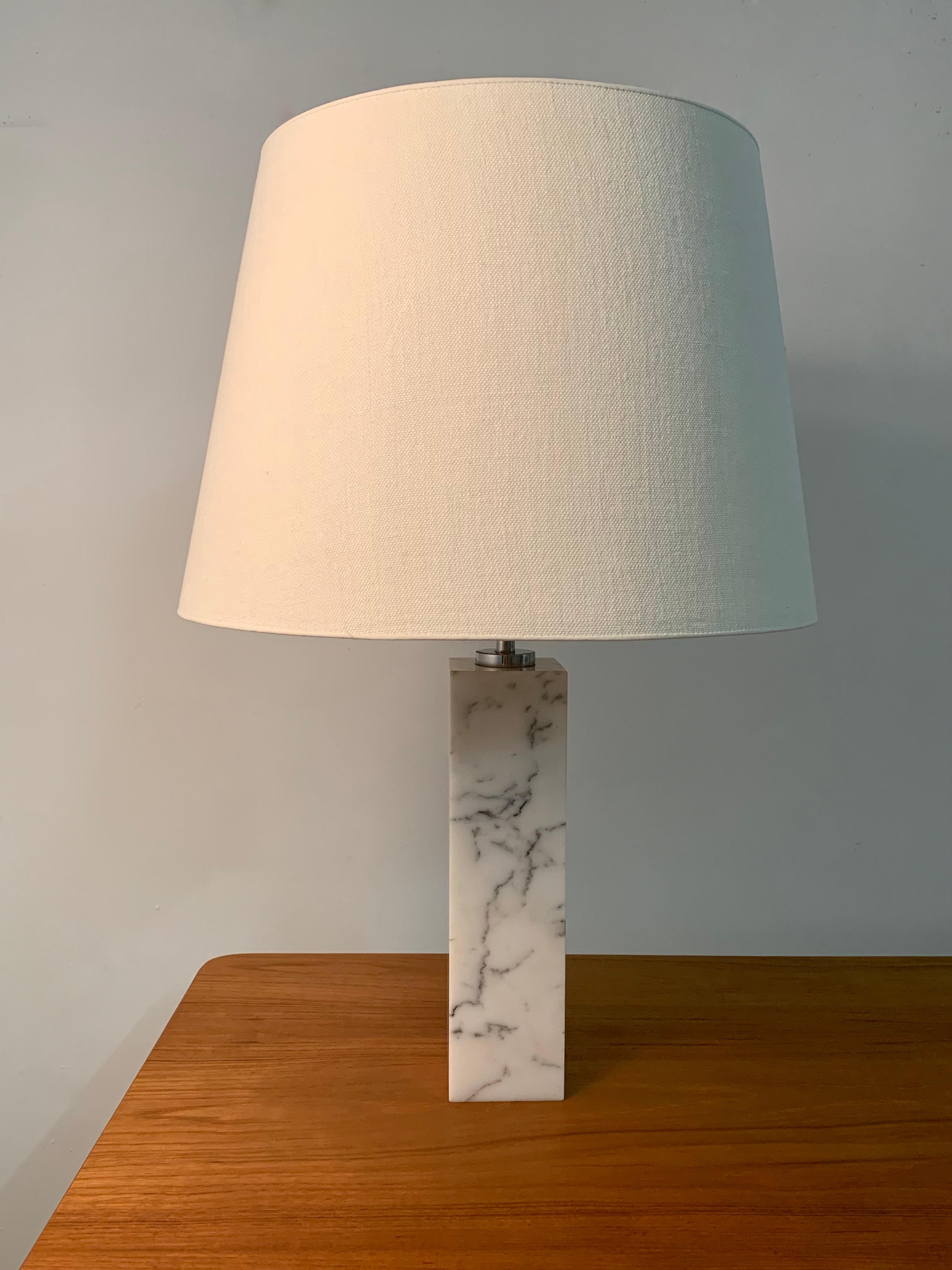 German Carrara Marble Florence Knoll Table Lamp Model 180 For Sale