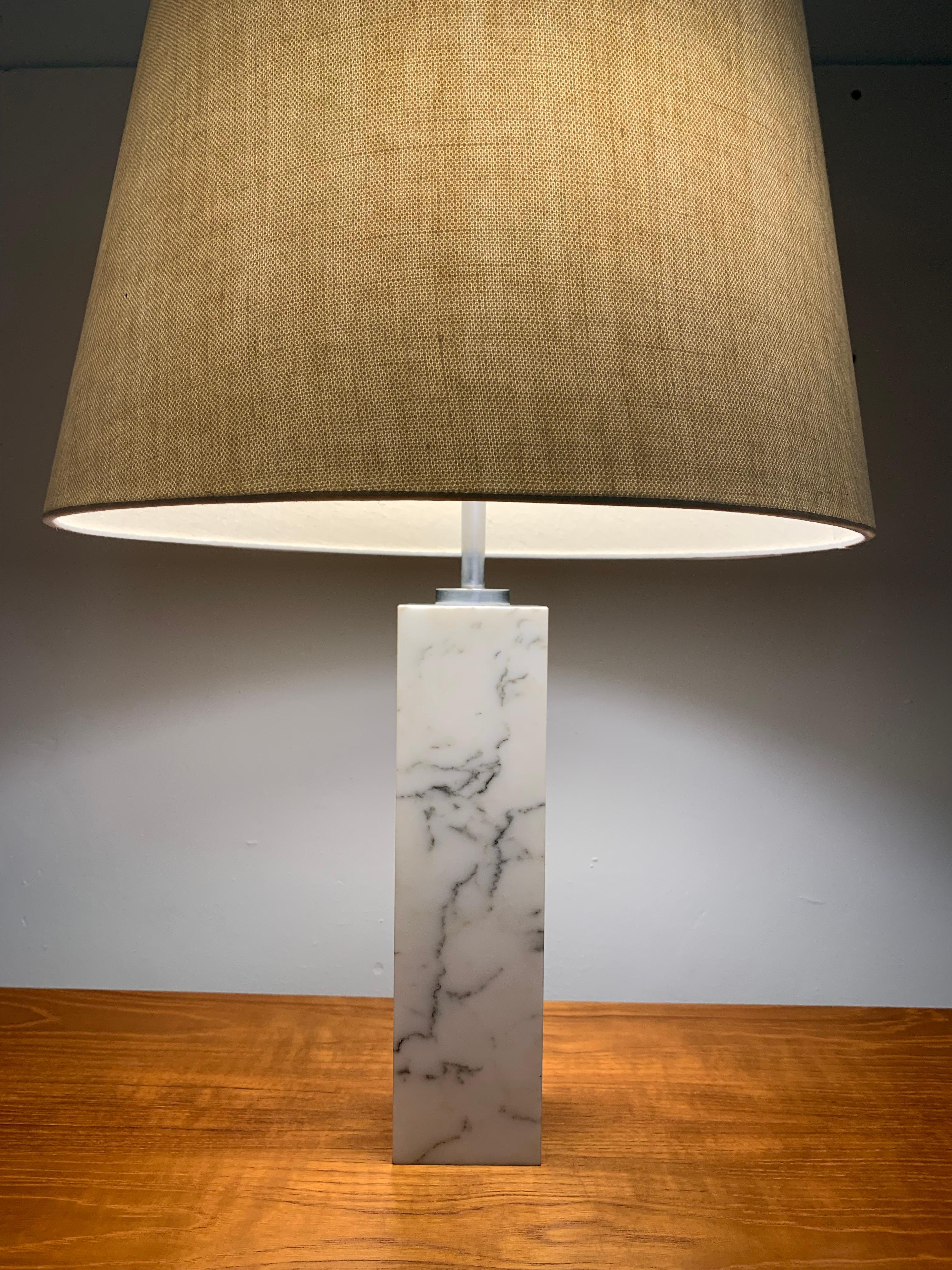 Mid-20th Century Carrara Marble Florence Knoll Table Lamp Model 180 For Sale