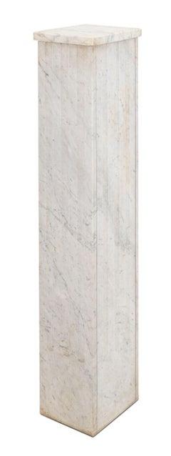 Carrara Marble Fluted Column Pedestal