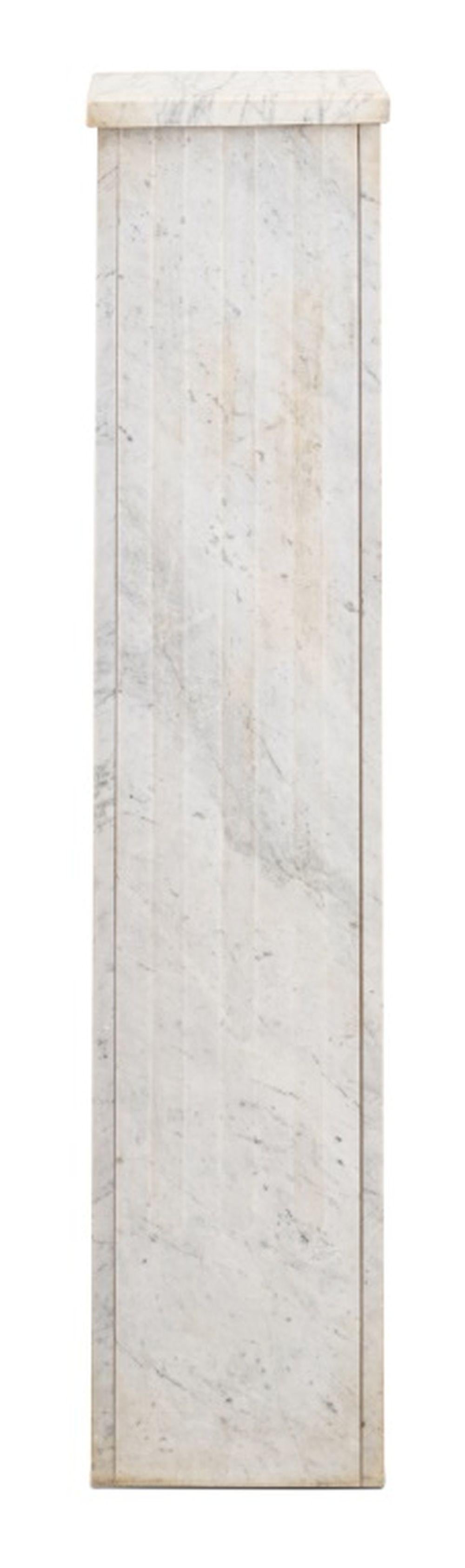 20th Century Carrara Marble Fluted Column Pedestal For Sale