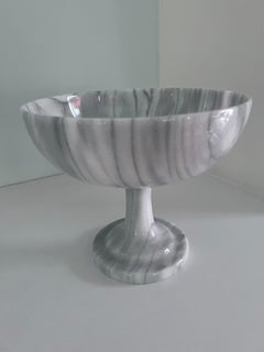 Carrara Marble Footed Open Bowl or Centerpiece