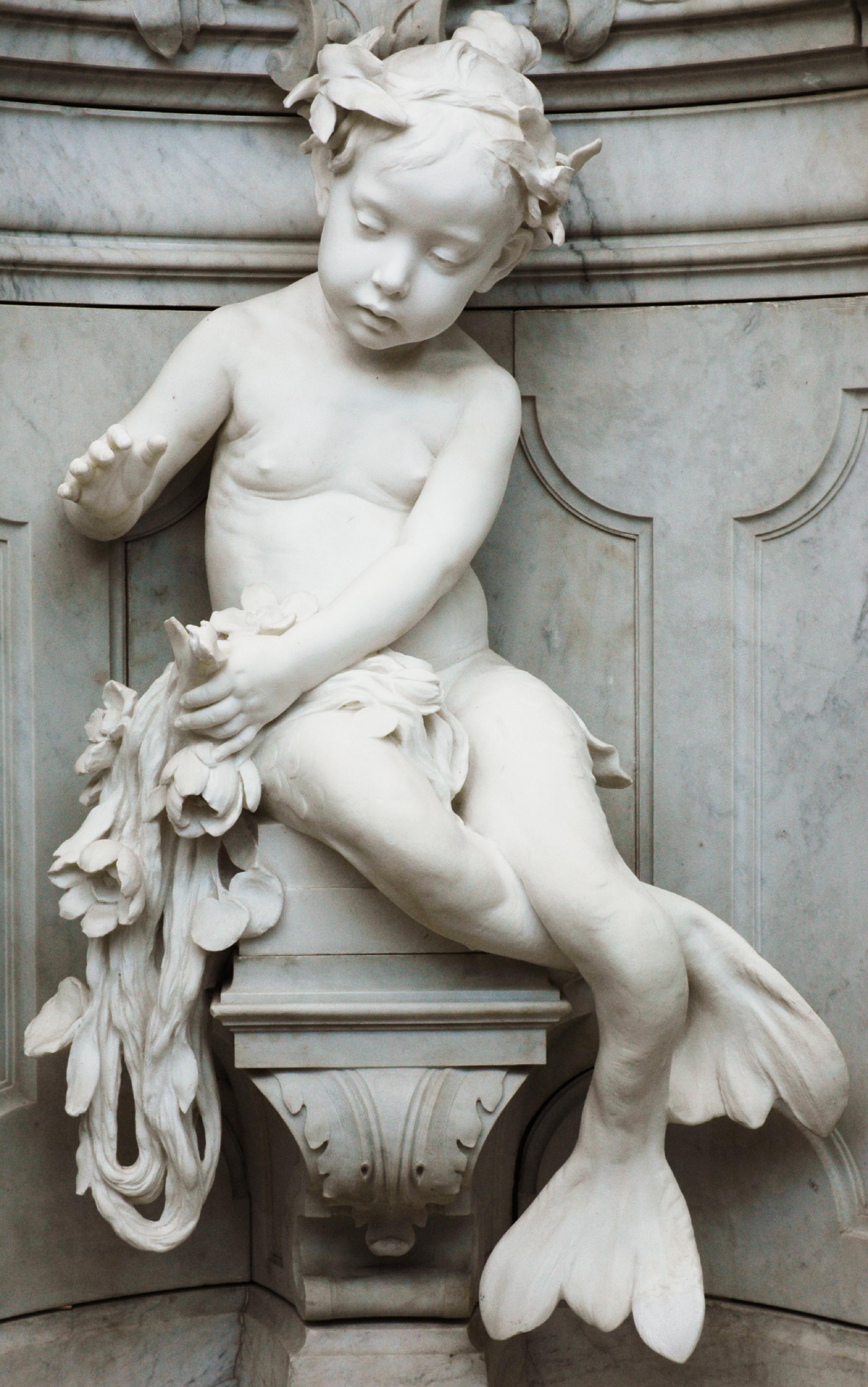 Napoléon III Fontaine en marbre de Carrare, 19e siècle en vente