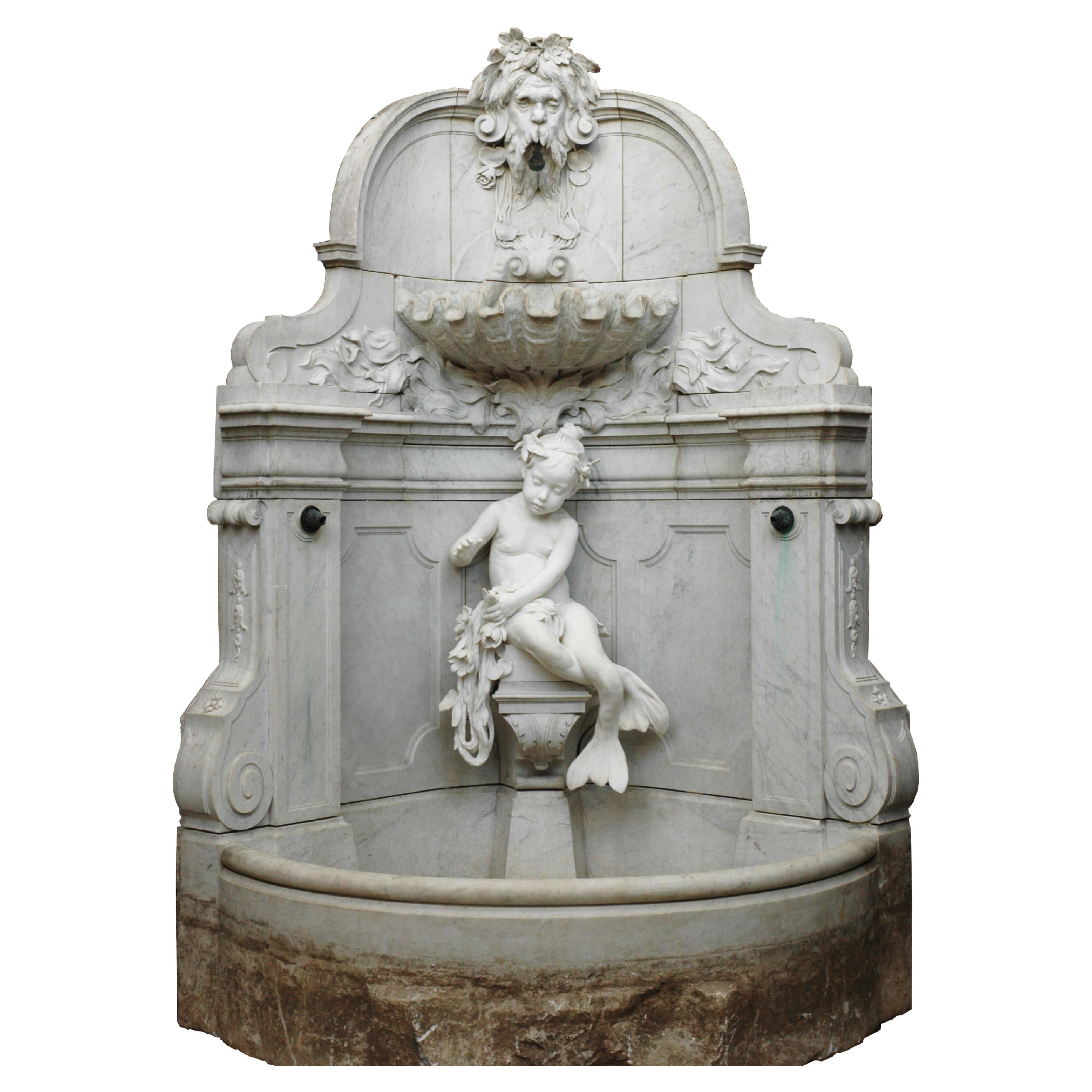 Fontaine en marbre de Carrare, 19e siècle