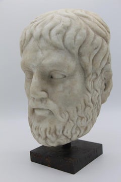 Carrara Marble Head In Antique Style