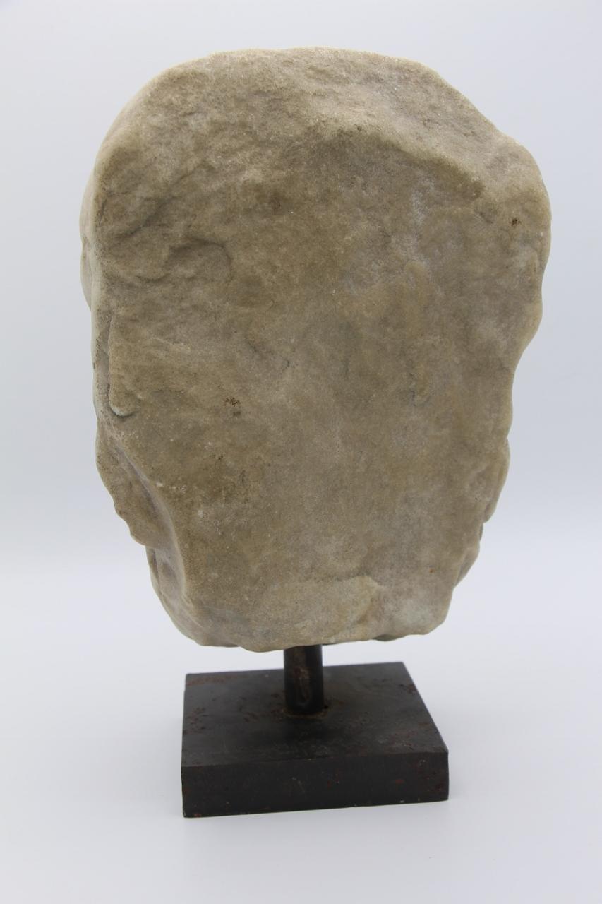 Italian Carrara Marble Head In Antique Style For Sale