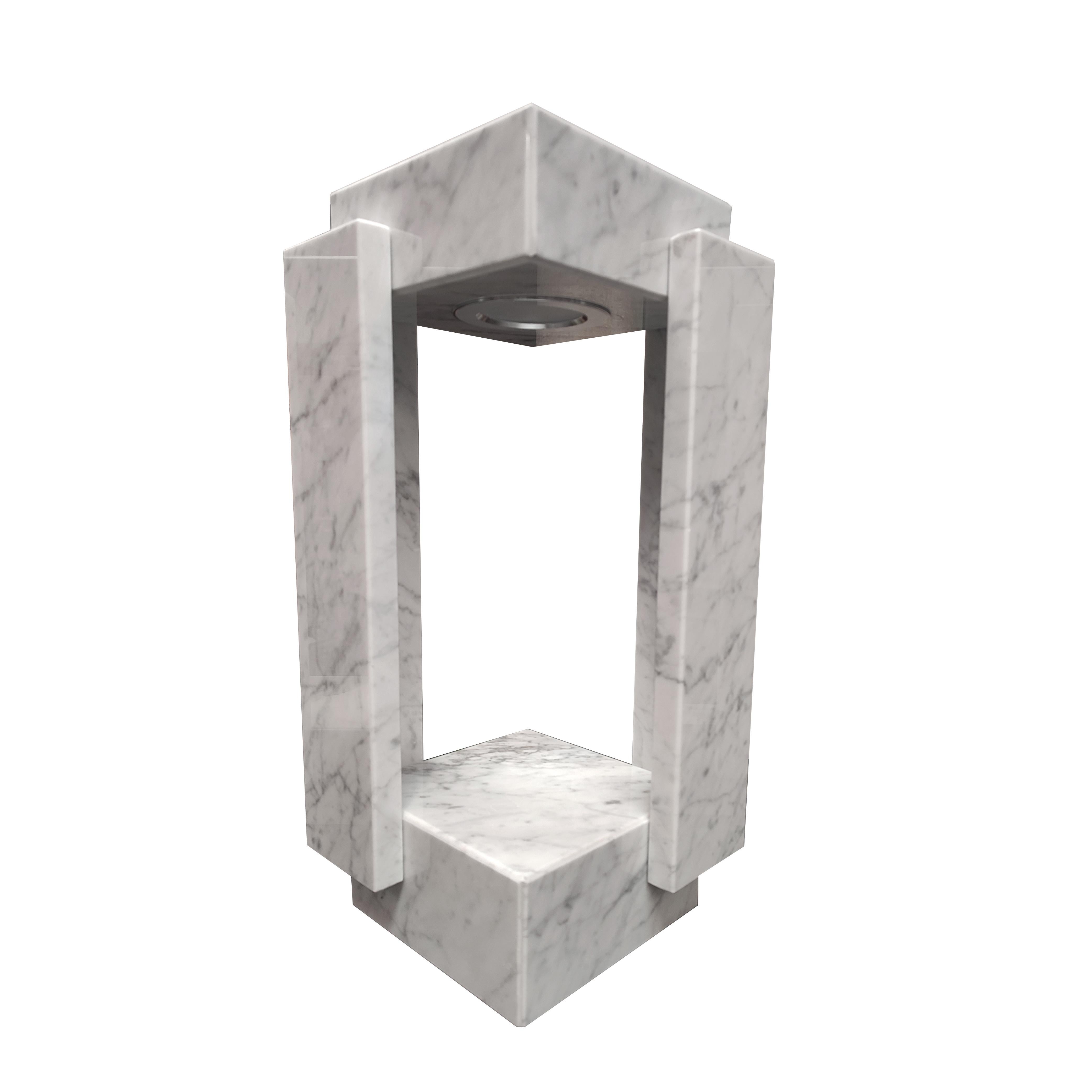 Carrara Marble Lamp Luxury Italian Marble Crafted in Spain Collectible Design
The Physical Dream lamp by Nuria Lázaro for Meddel is an exceptional fusion of art, design, and functionality. Handcrafted in Spain, this lamp is a refined showcase of