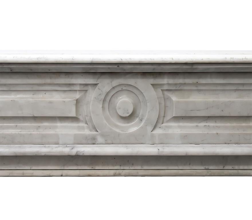 Carrara marble Louis XV fireplace mantel 19th Century In Fair Condition For Sale In Udenhout, NL