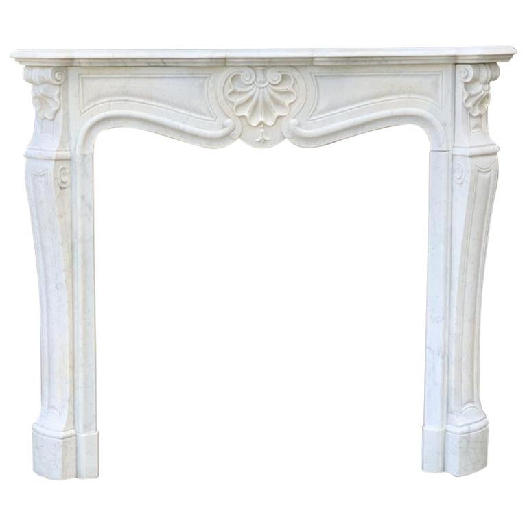 Carrara Marble Louis XV Style Fireplace