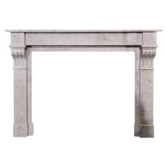 Antique Carrara Marble Modillion Fireplace Mantel 19th Century