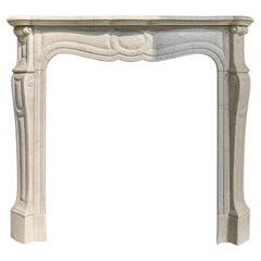 Carrara marble Pompadour fireplace mantle 19th Century