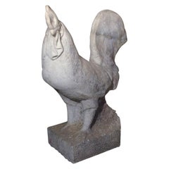 Antique Carrara Marble Rooster from Tuscany