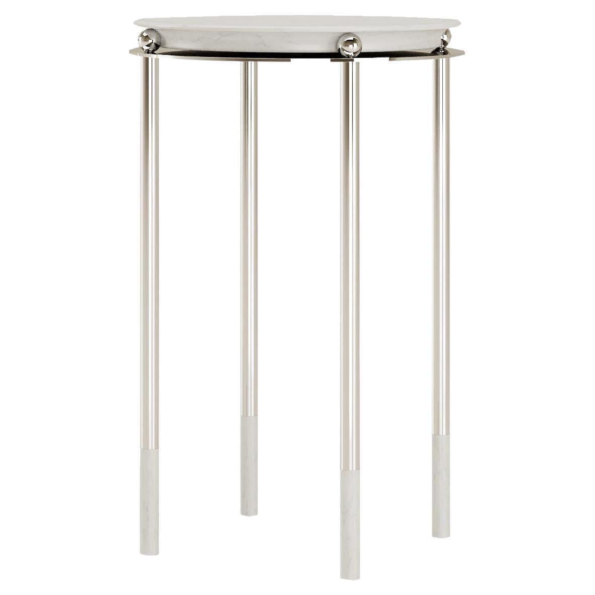 Carrara Marble Saturno Side Table by Andrea Bonini For Sale