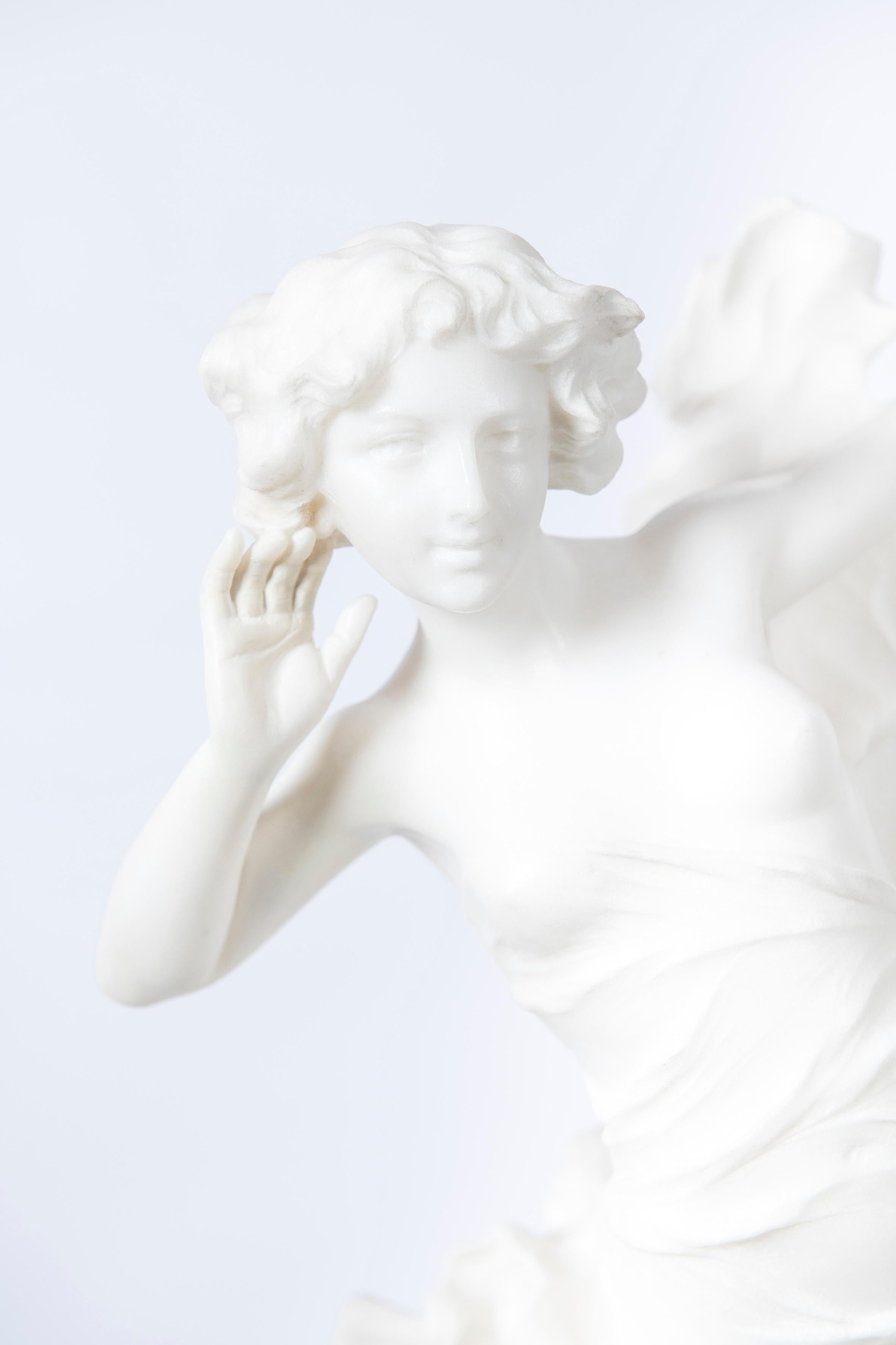 Carrara marble sculpture by Antonio Frilli, Firenze, circa 1890.