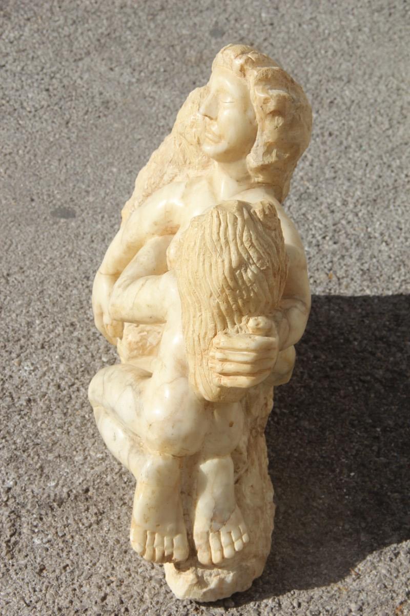 Carrara Marble Sculpture Lesbians Embracing the Italian, 1973 White Color Gay For Sale 3