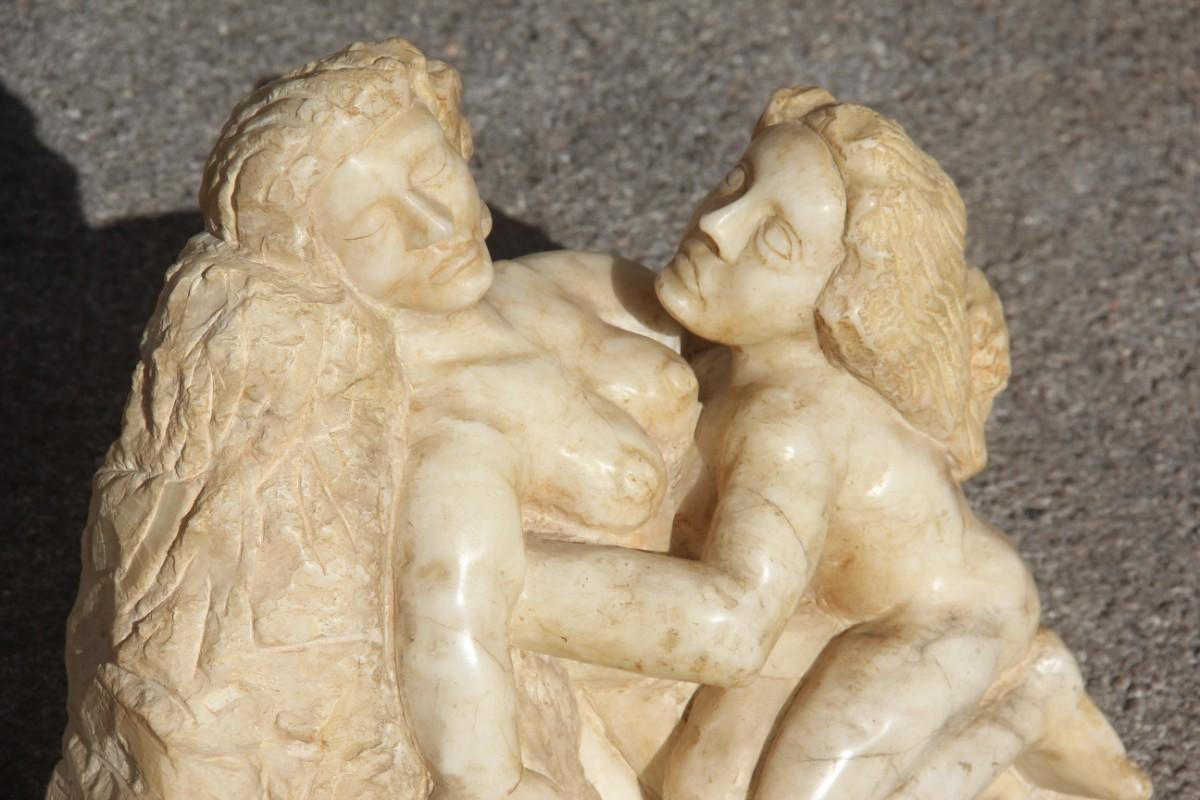 Carrara Marble Sculpture Lesbians Embracing the Italian, 1973 White Color Gay For Sale 5