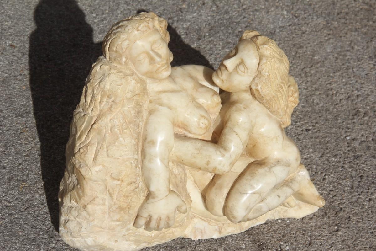 Carrara Marble Sculpture Lesbians Embracing the Italian, 1973 White Color Gay For Sale 6