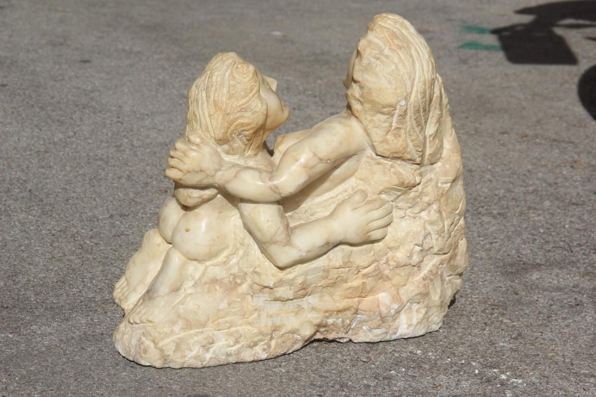 Carrara Marble Sculpture Lesbians Embracing the Italian, 1973 White Color Gay For Sale 7