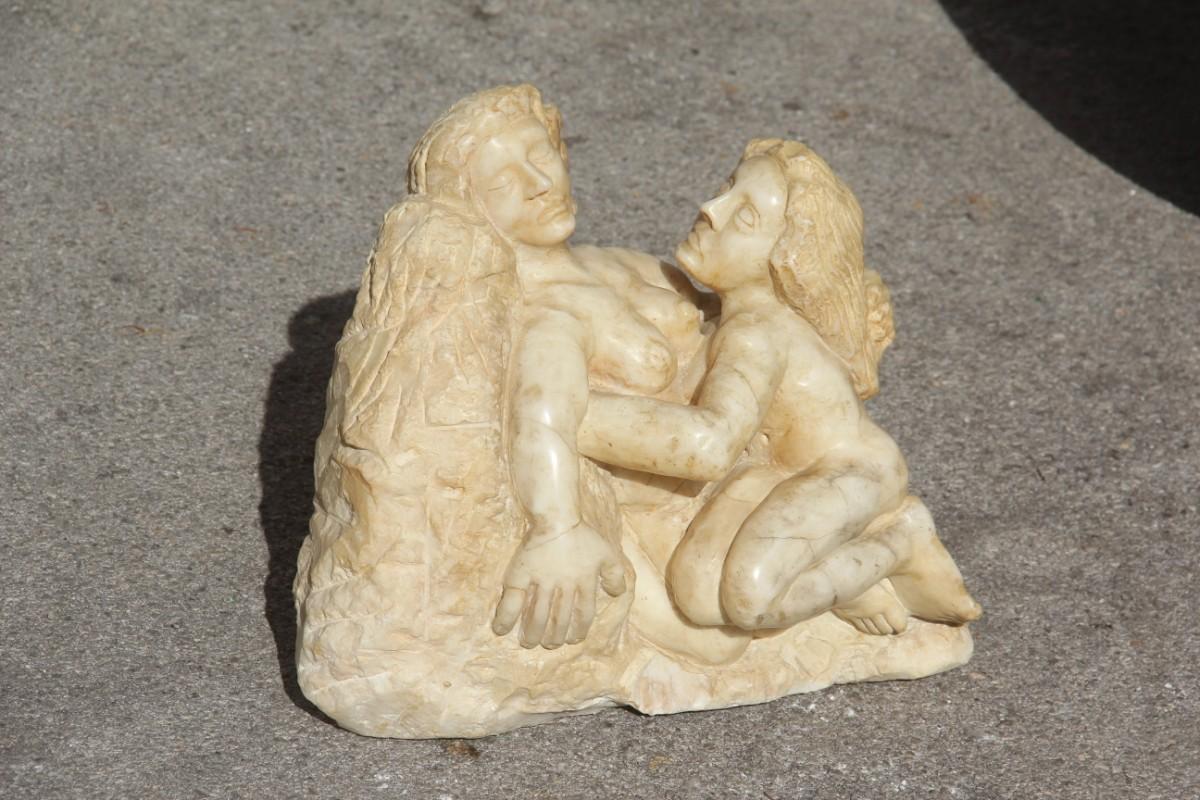Carrara Marble Sculpture Lesbians Embracing the Italian, 1973 White Color Gay For Sale 12