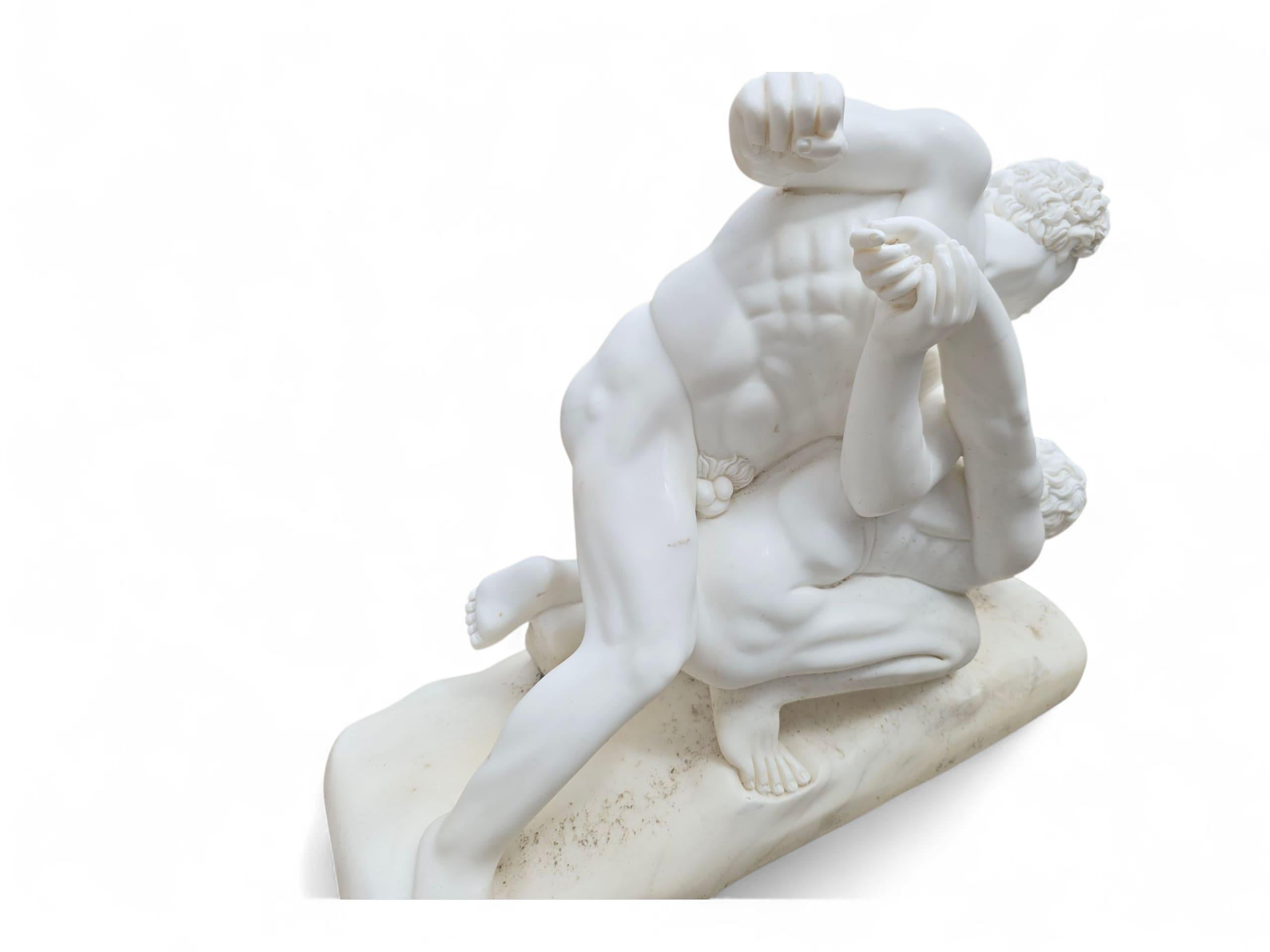 Carrara Marble Sculpture of Classical Wrestlers, Italy For Sale 2