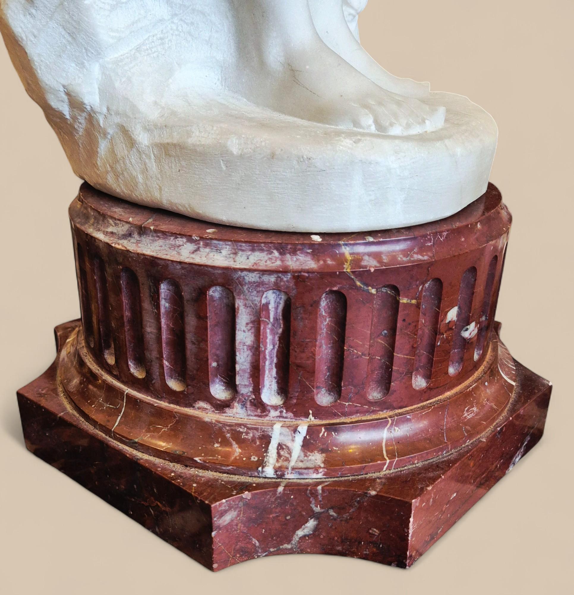 Scultura in marmo di Carrara della divinità Chloris, XIX secolo in vendita 12