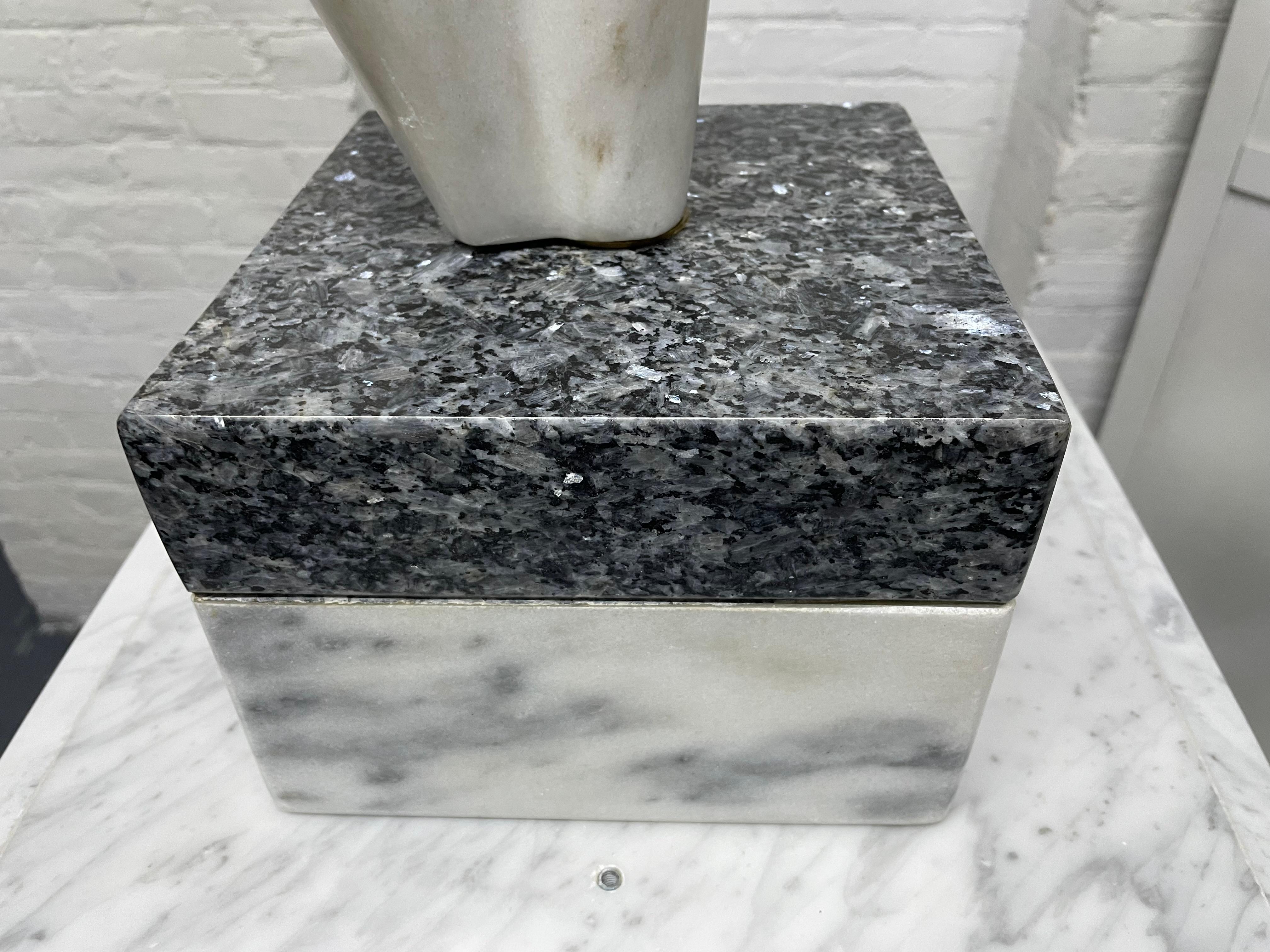Late 20th Century Carrara Marble Sculpture on Pedestal For Sale