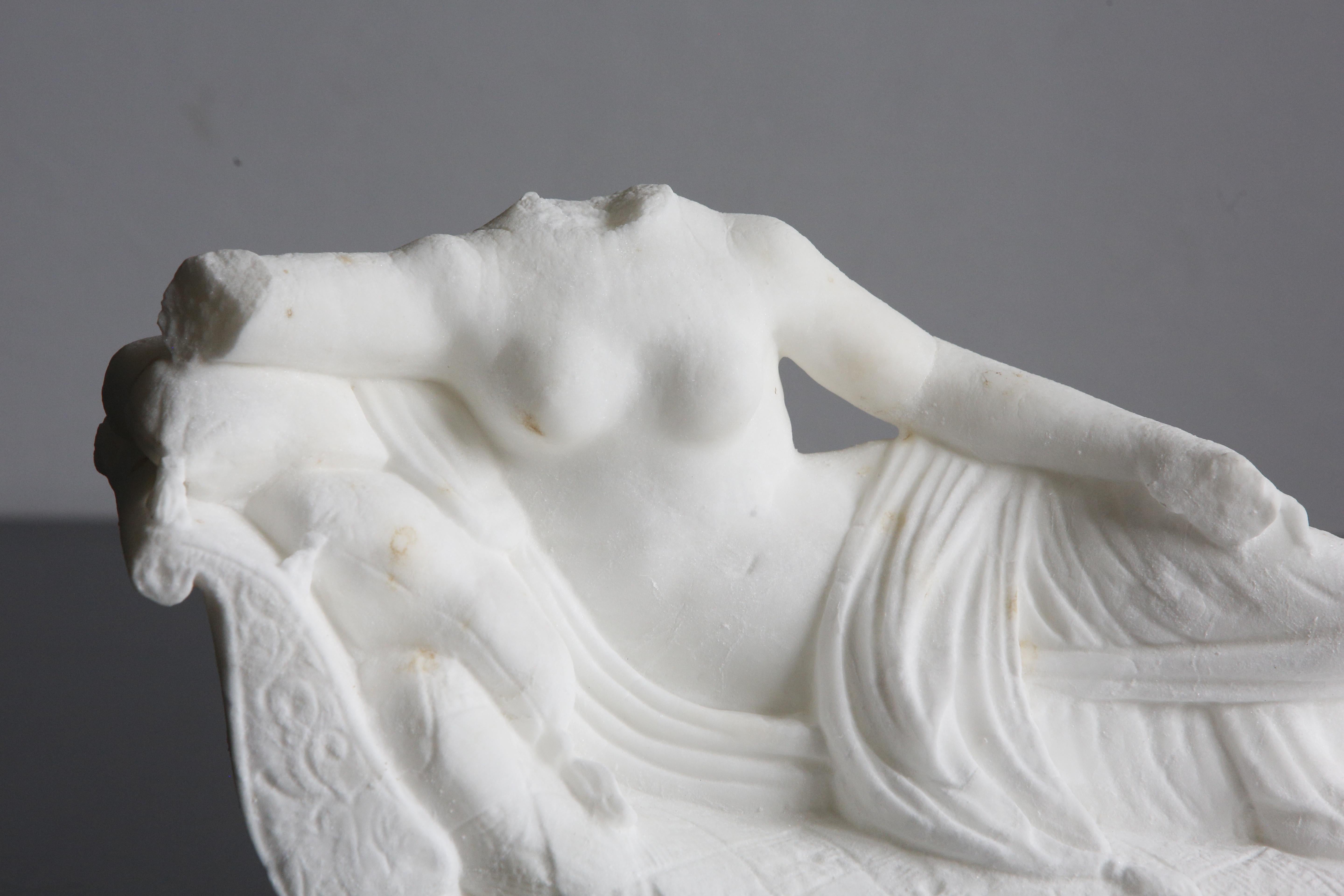 Néoclassique Sculpture en marbre de Carrare Pauline Bonaparte Venus Victrix Antonio Canova en vente