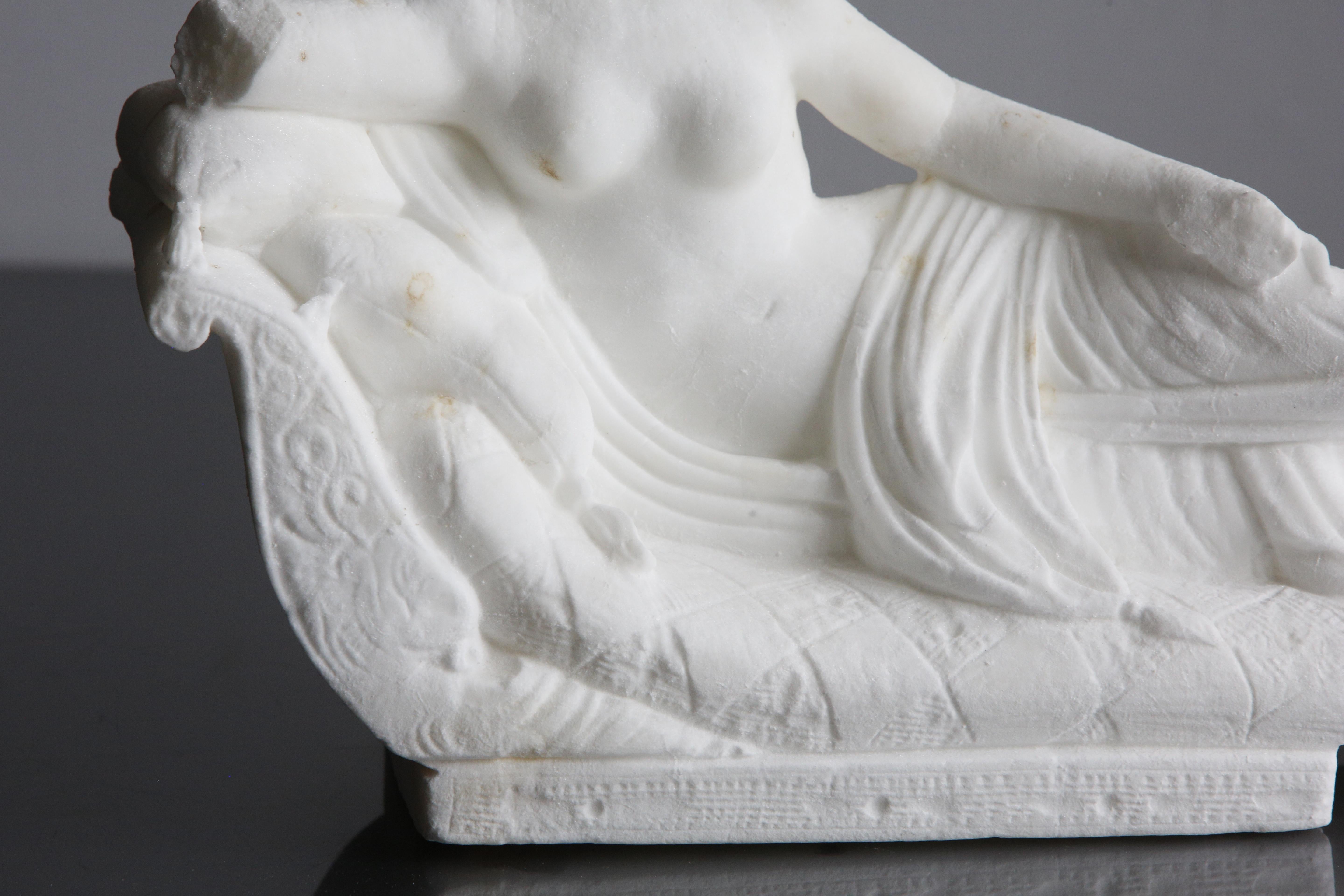 italien Sculpture en marbre de Carrare Pauline Bonaparte Venus Victrix Antonio Canova en vente