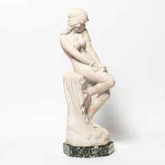 Scultura in marmo di Carrara "Schiava" Attribuita a Giacomo Ginotti, Italia, 1890 ca.