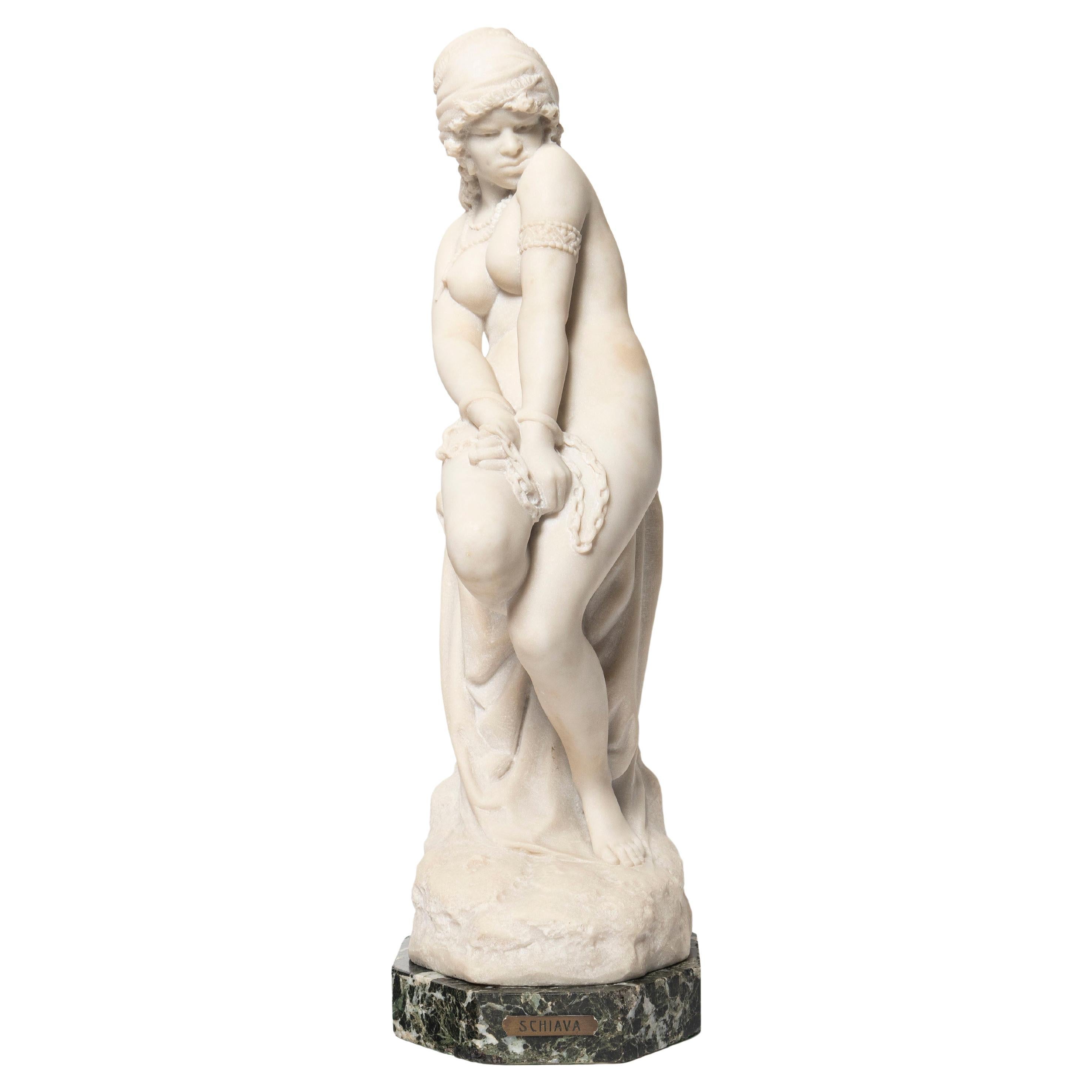 Carrara Marble Sculpture "Schiava" Attributed to Giacomo Ginotti, Italy, C. 1890 For Sale