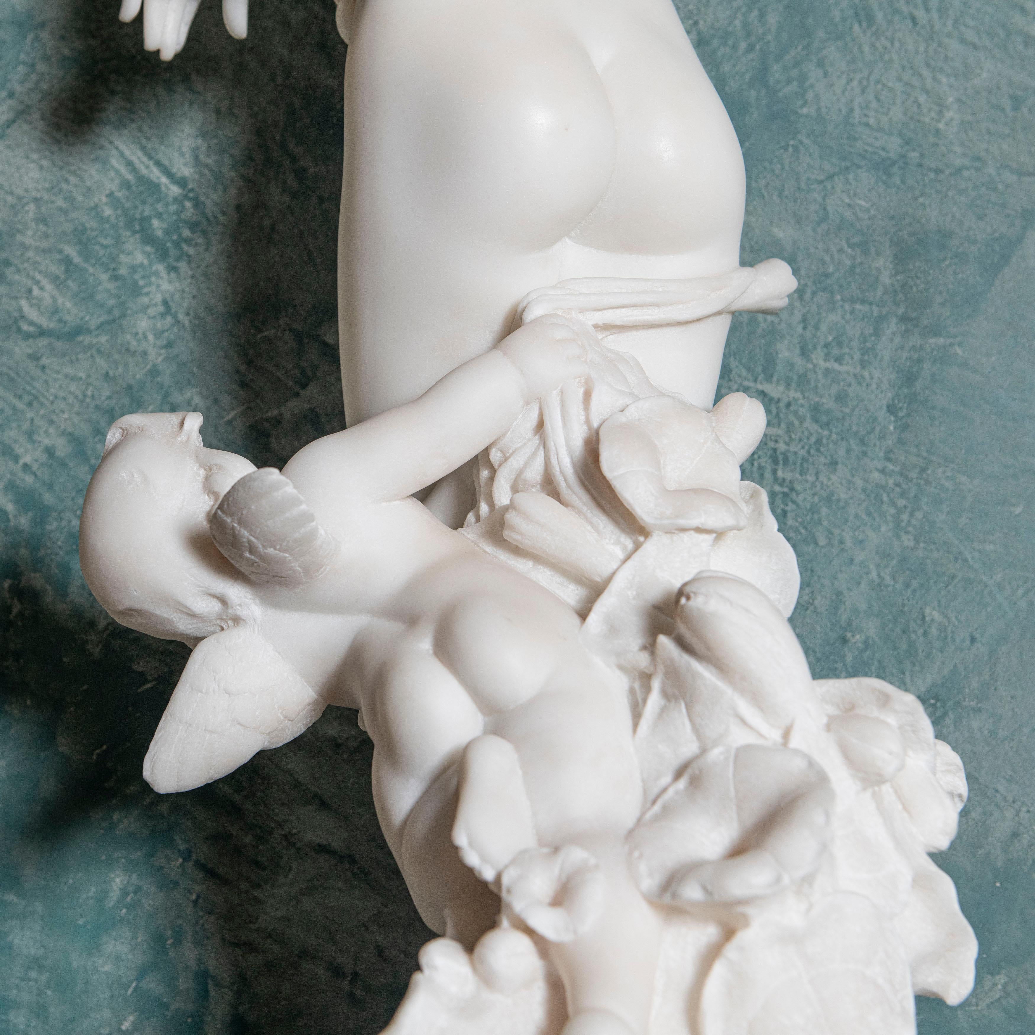 Sculpture en marbre de Carrare signée A. Batacchi, Italie, Florence, fin du XIXe siècle Bon état - En vente à Buenos Aires, Buenos Aires