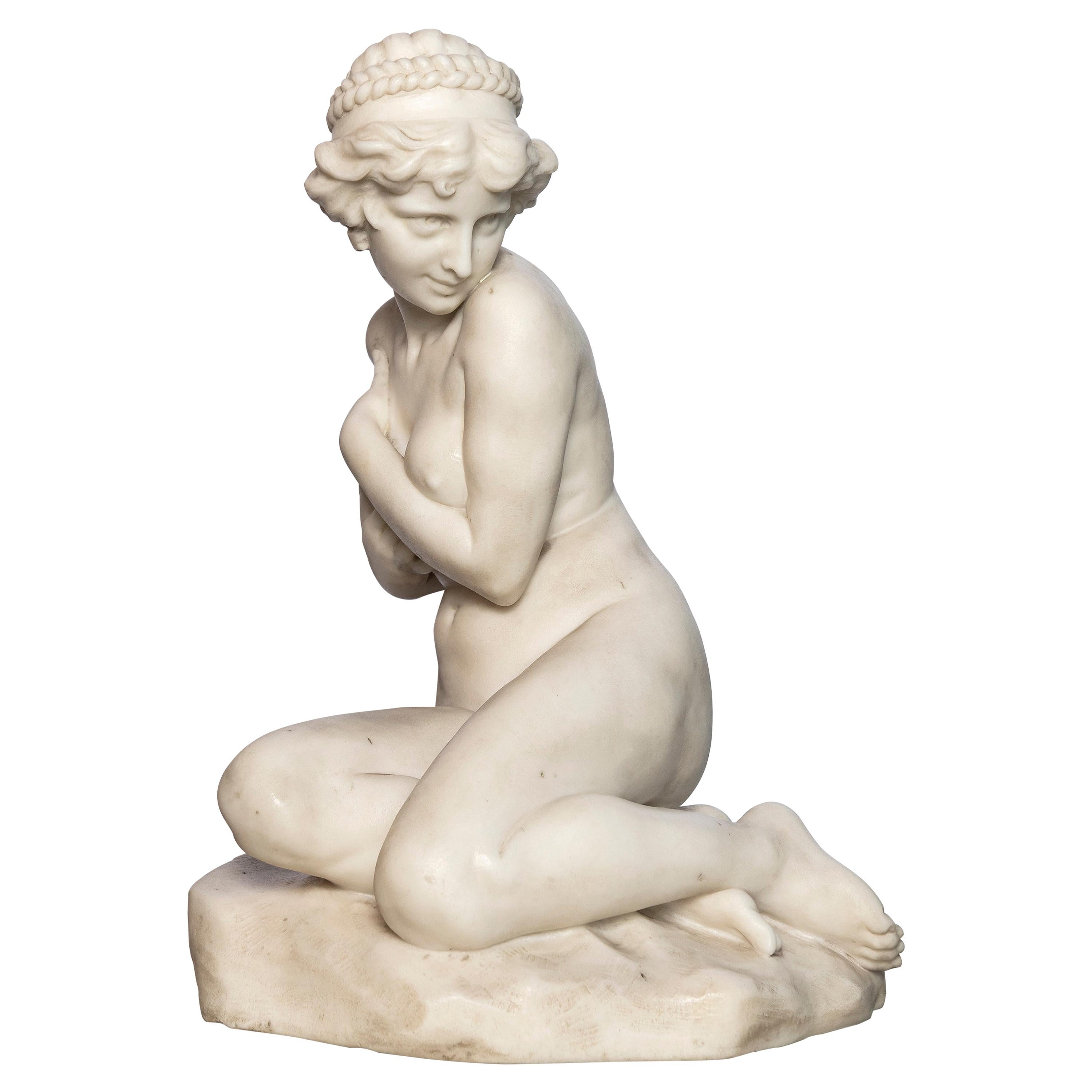 Carrara Marble Sculpture, Signed A. Gory Paris France, circa 1920