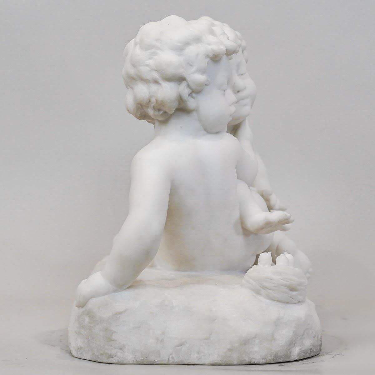Scultura in marmo di Carrara firmata L. Landucci, inizio XX secolo. in vendita 4