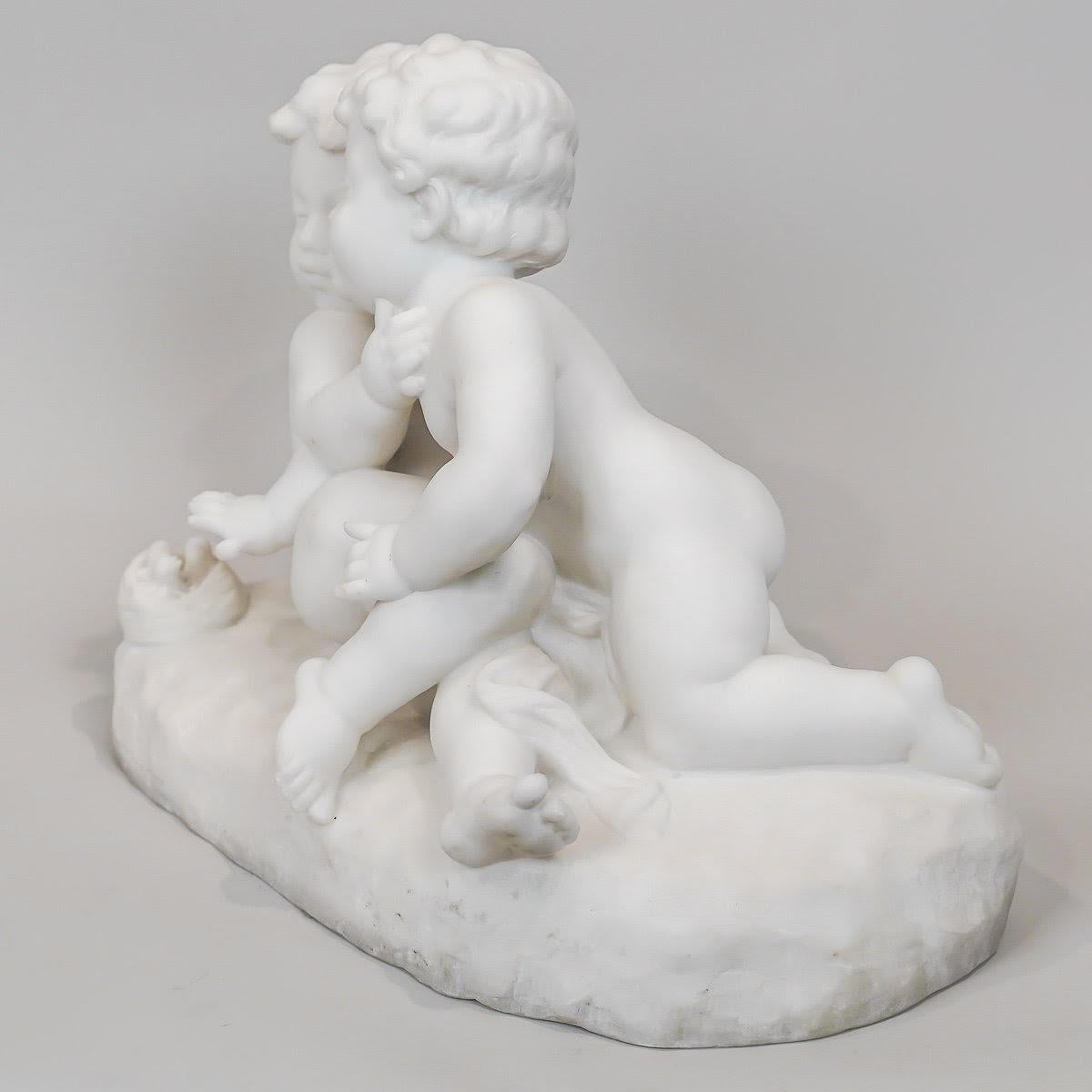 Scultura in marmo di Carrara firmata L. Landucci, inizio XX secolo. in vendita 1