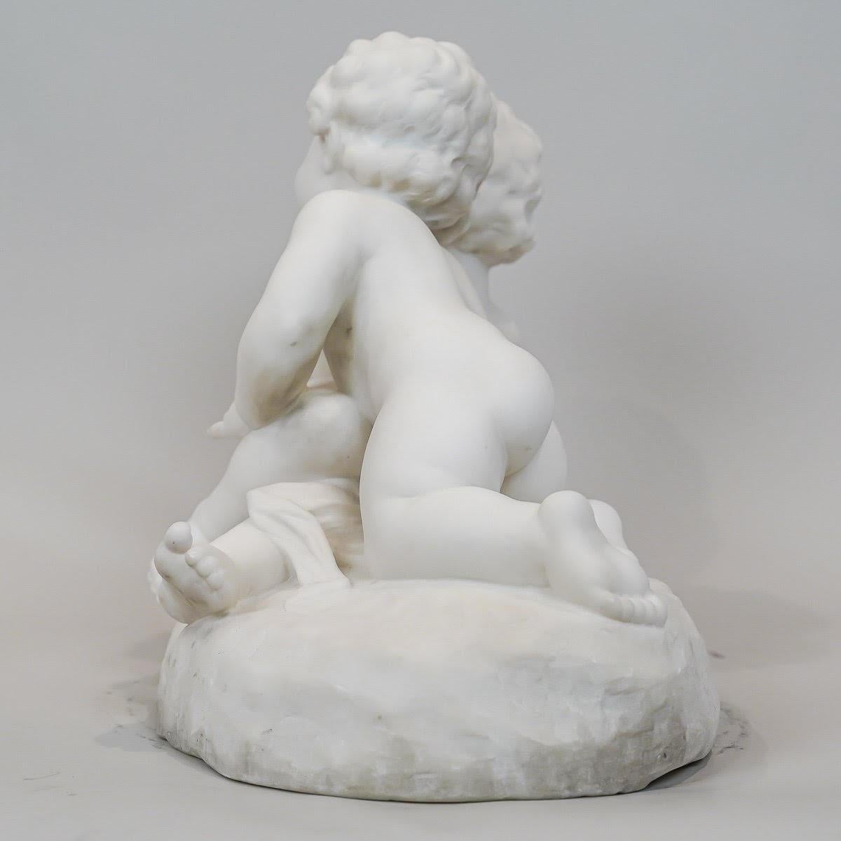 Scultura in marmo di Carrara firmata L. Landucci, inizio XX secolo. in vendita 2