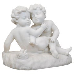 Escultura de mármol de Carrara firmada L. Landucci, principios del siglo XX.