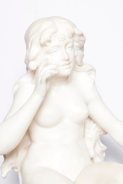 Sculpture en marbre de Carrare signée « Loreley » par Hippolyte Moreau, France, 1890