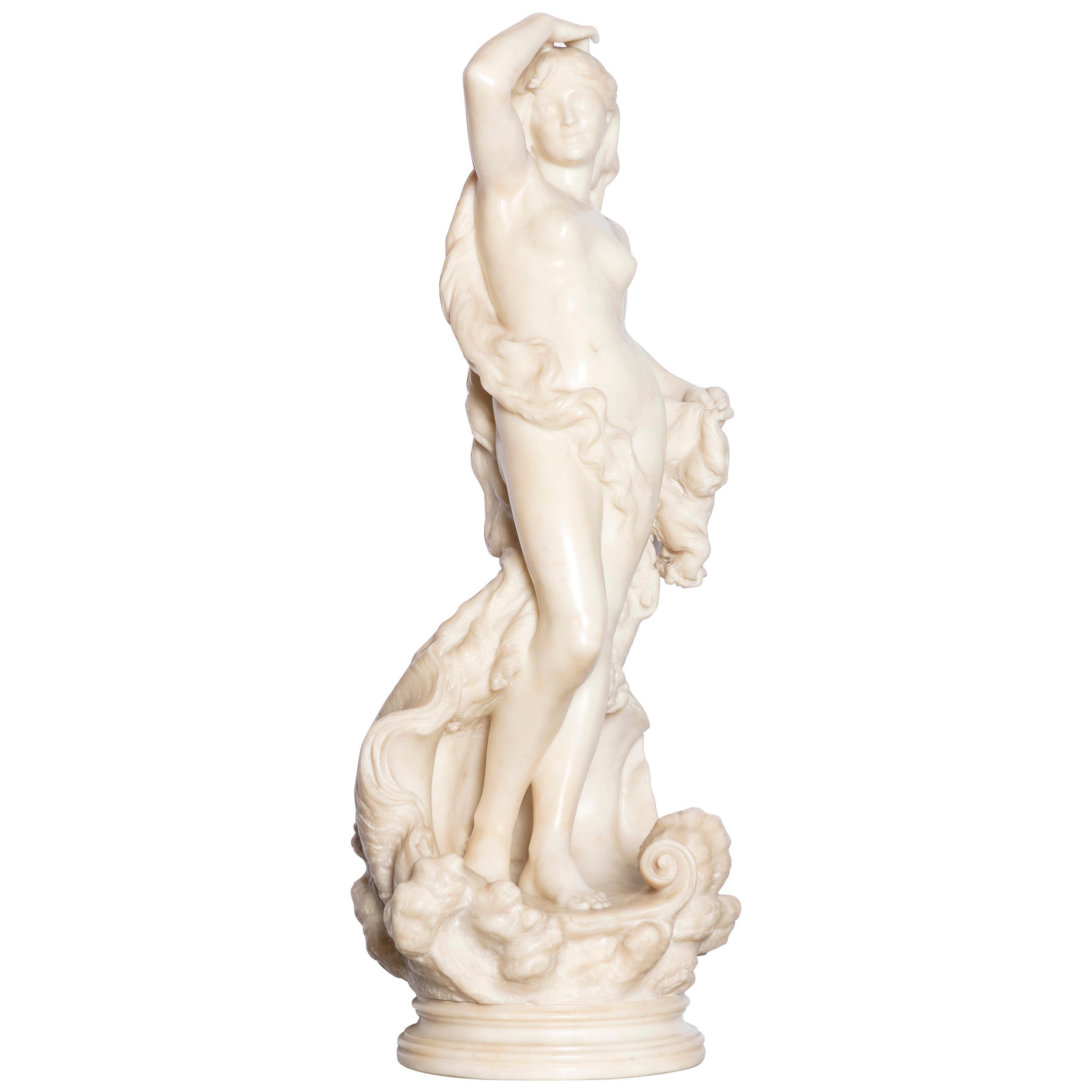 Carrara Marble Sculpture Signed Luca Madrassi, Paris, circa 1890 For Sale
