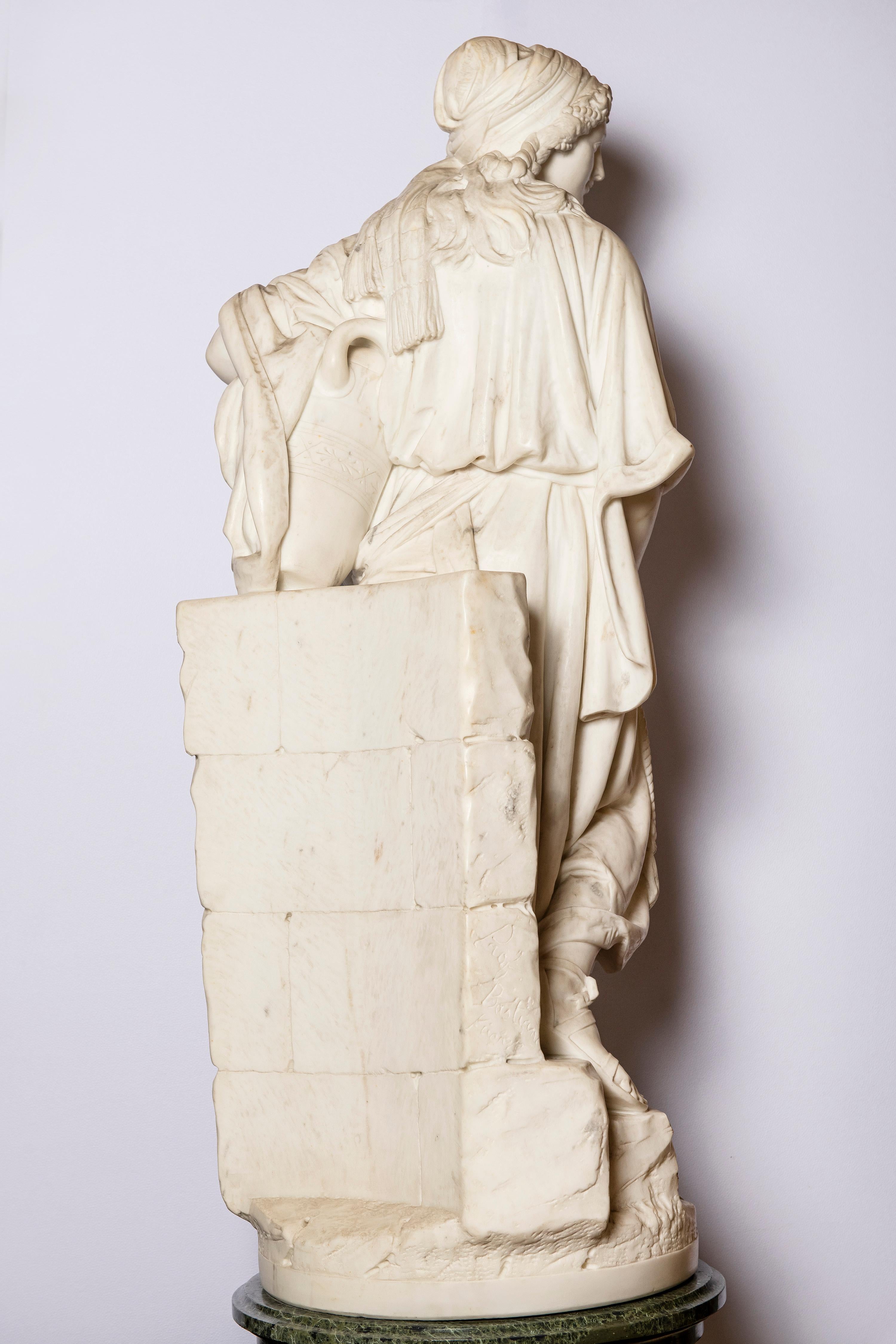 Carrara marble sculpture signed Prof. Bastiani Firenze, Italy, circa 1890. 
By Ildebrando Bastiani.