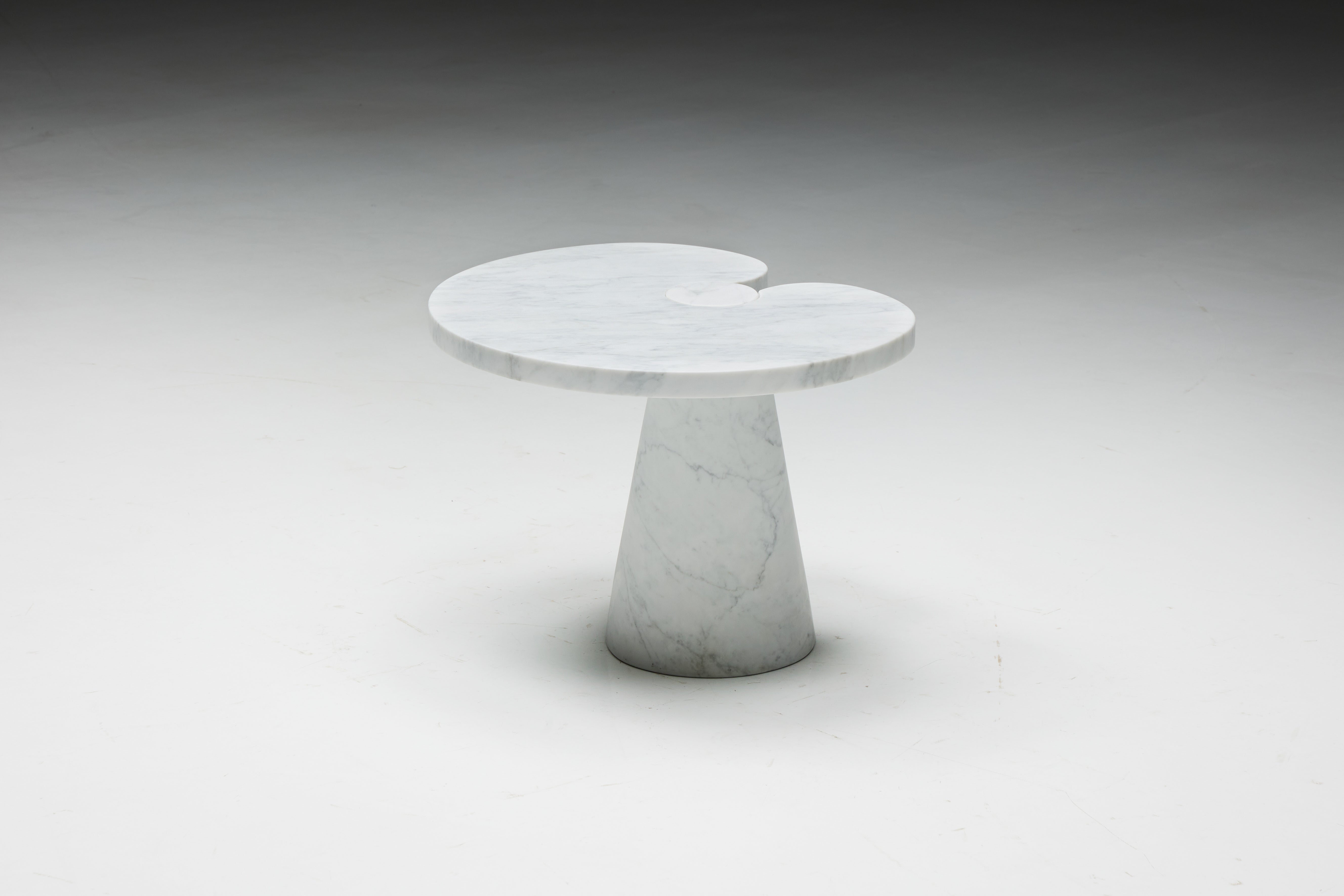 Table d'appoint en marbre de Carrare par Angelo Mangiarotti pour Skipper, Italie, 1970