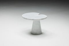 Table d'appoint en marbre de Carrare par Angelo Mangiarotti pour Skipper, Italie, 1970