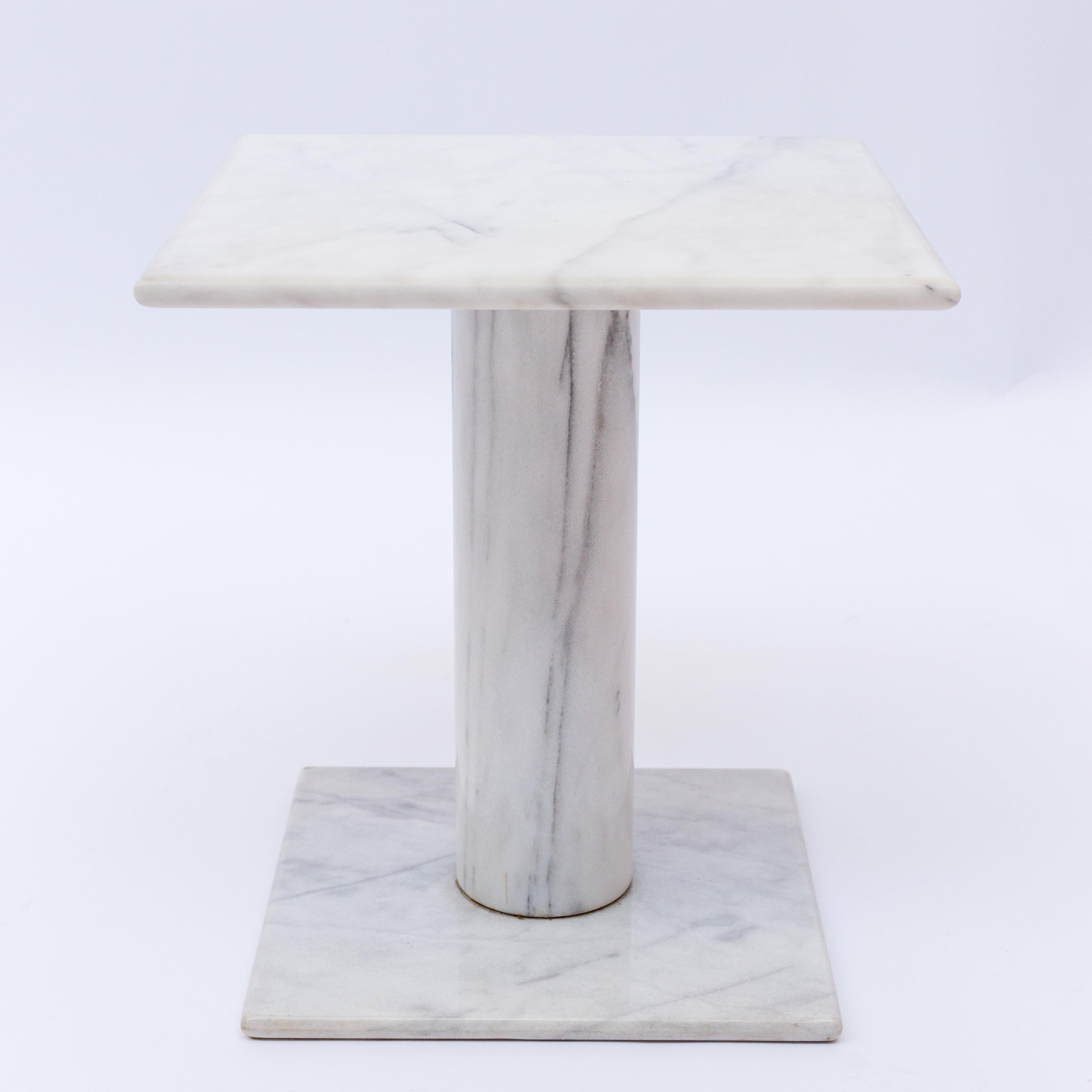 Italian Carrara Marble Side Table, Italy, 1970s